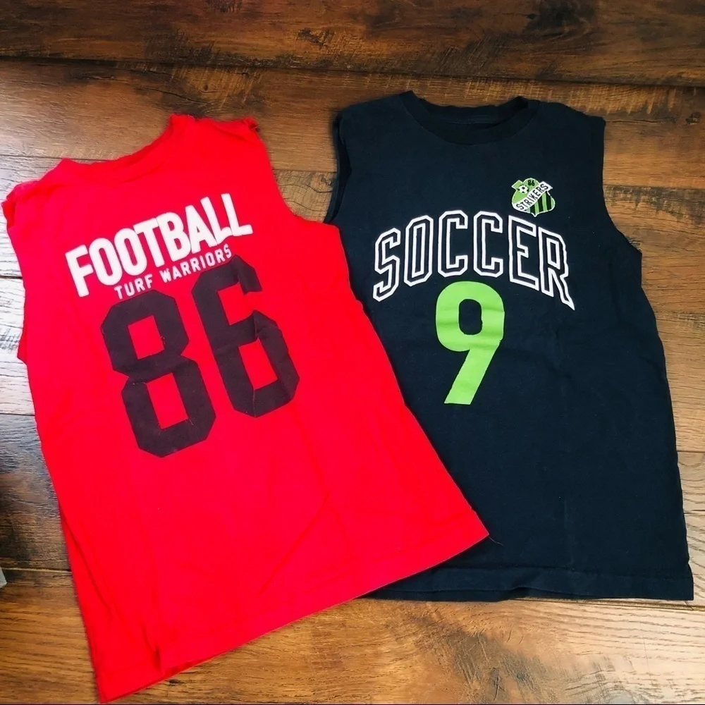 GAP Kids Soccer and Football Muscle Shirts - Lot‎ of 2 - Size L